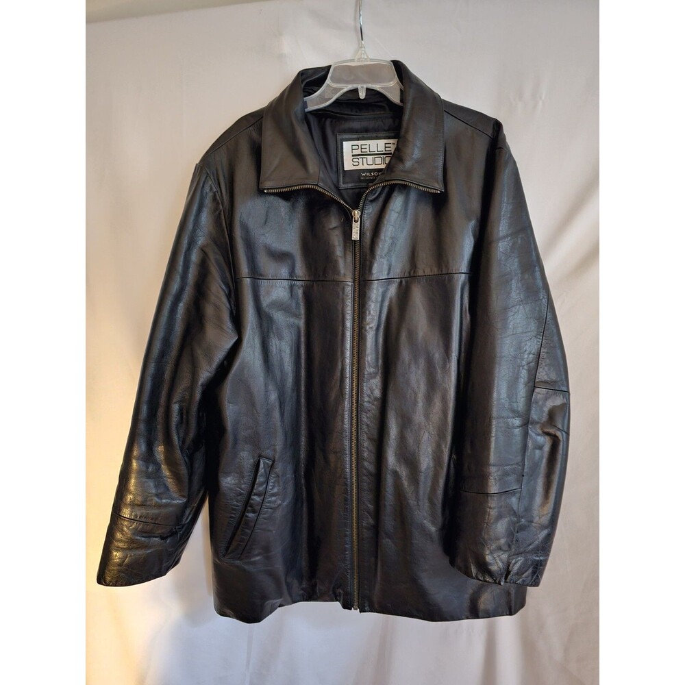 Pelle Studio Mens Wilsons Soft Leather Jacket Coat Removable Liner Black Size XL